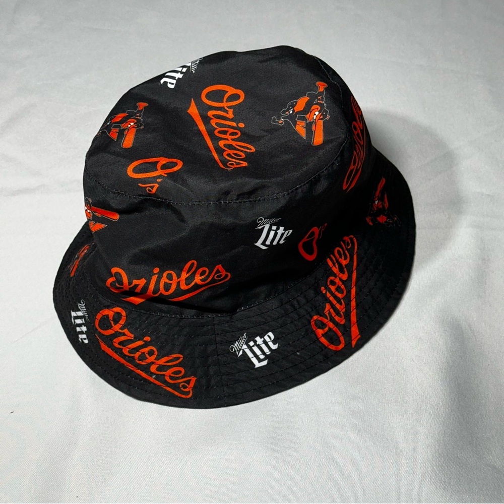 Unisex Baltimore Orioles Miller Lite Promotional Bucket Hat Bird Logo, O’s Logo